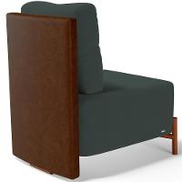 Kit 02 Poltronas Decorativa Sala Estar Living Hungria L02 Couríssimo Marrom Suede Verde Musgo - Lyam - 5