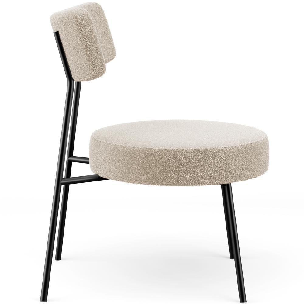 Kit 02 Poltronas Decorativas Para Sala De Estar Base Fixa Londres L02 Bouclê Creme - Lyam - 2