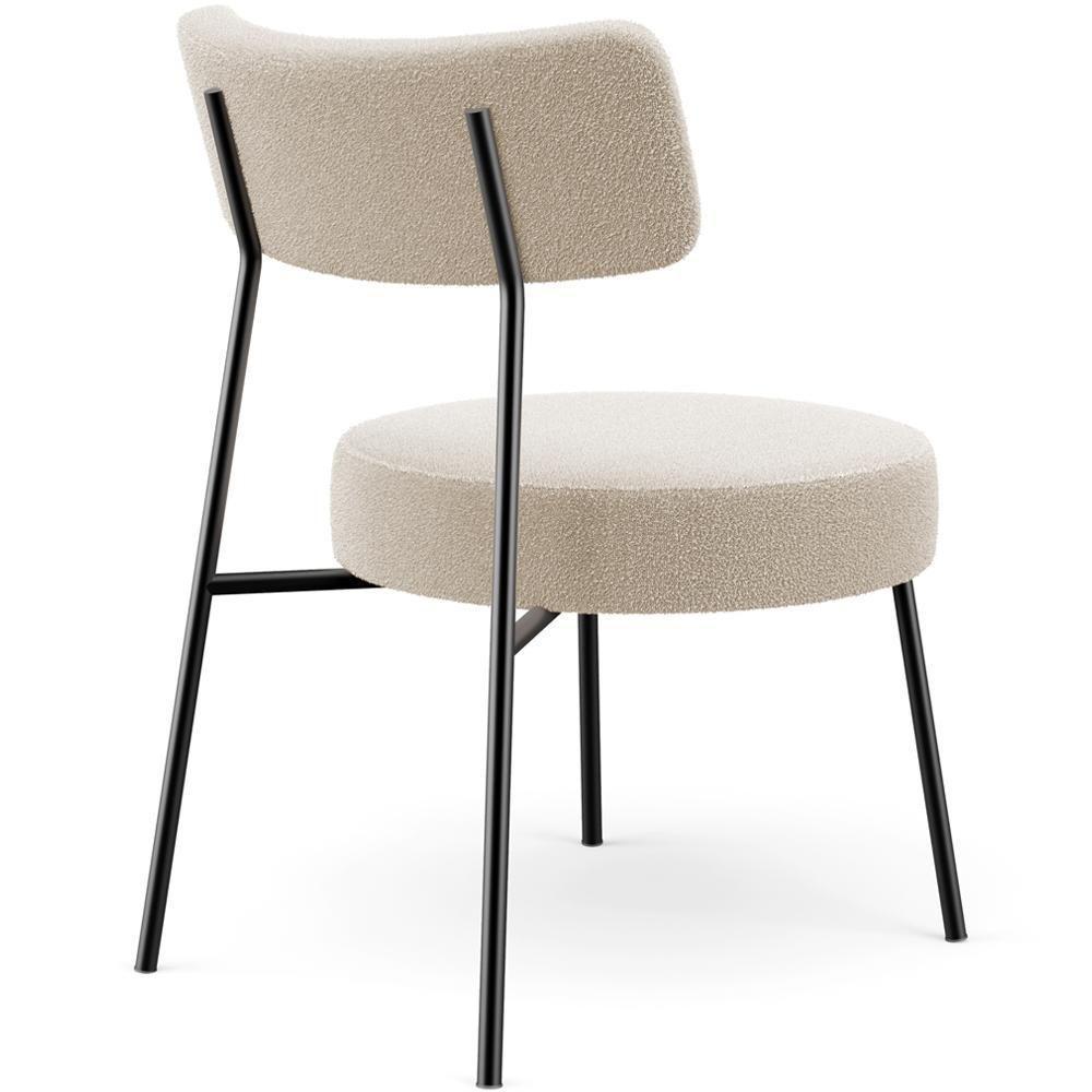 Kit 02 Poltronas Decorativas Para Sala De Estar Base Fixa Londres L02 Bouclê Creme - Lyam - 5