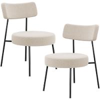 Kit 02 Poltronas Decorativas Para Sala De Estar Base Fixa Londres L02 Bouclê Creme - Lyam - 1