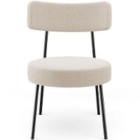 Kit 02 Poltronas Decorativas Para Sala De Estar Base Fixa Londres L02 Bouclê Creme - Lyam - 3