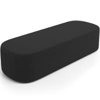 Cabeceira Cama Box King 195cm Lanna Com Puff Recamier Doha W01 Bouclê Preto - Lyam Decor - 6