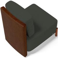 Kit 02 Poltronas Decorativa Sala Estar Living Hungria L02 Couríssimo Marrom Linho Verde Musgo - Lyam - 5