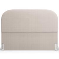 Cabeceira Cama Box Queen 160cm Lanna Com Puff Recamier Doha W01 Bouclê Creme - Lyam Decor - 6