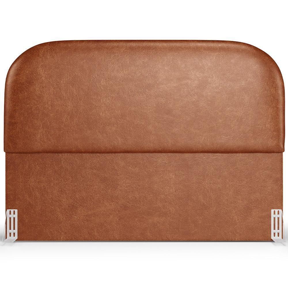 Cabeceira Cama Box Queen 160cm Lanna Com Puff Recamier Doha W01 Couríssimo Camel - Lyam Decor - 6