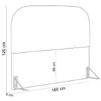 Cabeceira Cama Box Queen 160cm Lanna Com Puff Recamier Doha W01 Couríssimo Camel - Lyam Decor - 2