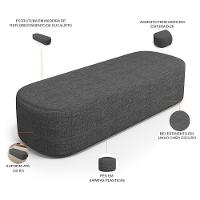 Cabeceira Cama Box Queen 160cm Lanna Com Puff Recamier Doha W01 Linho Cinza Escuro - Lyam Decor - 3