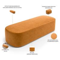 Cabeceira Cama Box Queen 160cm Lanna Com Puff Recamier Doha W01 Couríssimo Whisky - Lyam Decor - 3