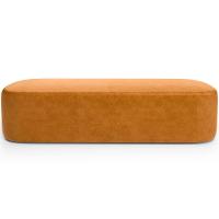 Cabeceira Cama Box Queen 160cm Lanna Com Puff Recamier Doha W01 Couríssimo Whisky - Lyam Decor - 8