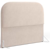 Cabeceira Cama Box Queen 160cm Lanna Com Puff Recamier Doha W01 Suede Bege - Lyam Decor - 6