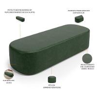 Cabeceira Cama Box Queen 160cm Lanna Com Puff Recamier Doha W01 Couríssimo Verde - Lyam Decor - 3