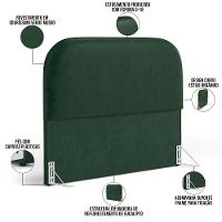 Cabeceira Cama Box Queen 160cm Lanna Com Puff Recamier Doha W01 Couríssimo Verde - Lyam Decor