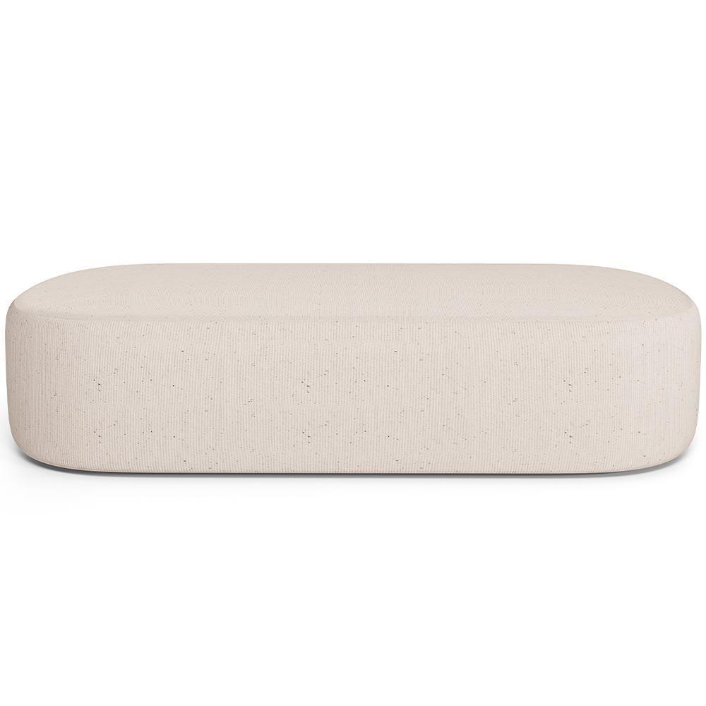 Cabeceira Cama Box Queen 160cm Lanna Com Puff Recamier Doha W01 Linho Cru - Lyam Decor - 8