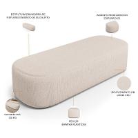 Cabeceira Cama Box Queen 160cm Lanna Com Puff Recamier Doha W01 Linho Cru - Lyam Decor - 3