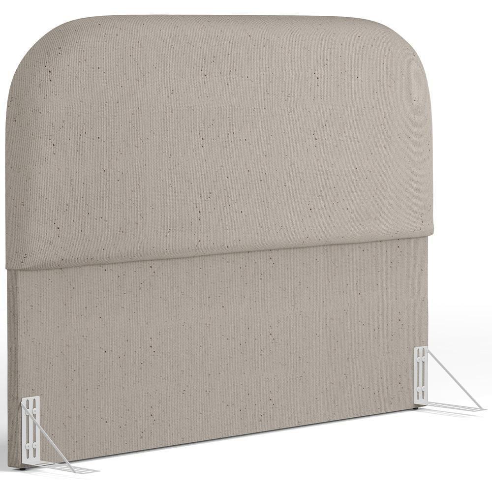 Cabeceira Cama Box Queen 160cm Lanna Com Puff Recamier Doha W01 Linho Bege - Lyam Decor - 2