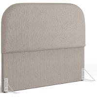 Cabeceira Cama Box Queen 160cm Lanna Com Puff Recamier Doha W01 Linho Bege - Lyam Decor - 2