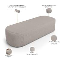 Cabeceira Cama Box Queen 160cm Lanna Com Puff Recamier Doha W01 Linho Bege - Lyam Decor - 5