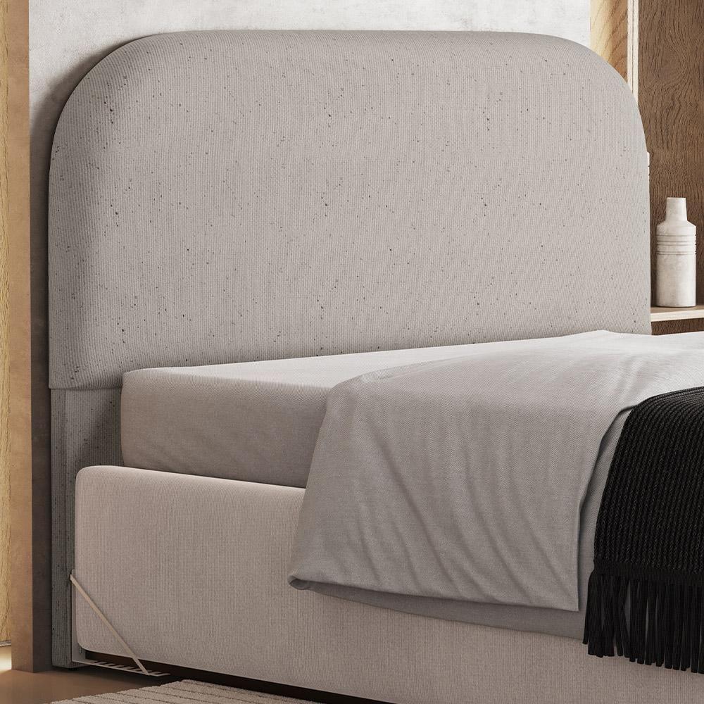 Cabeceira Cama Box Casal 140cm Orgânica Lanna W01 Linho Bege - Lyam Decor - 6