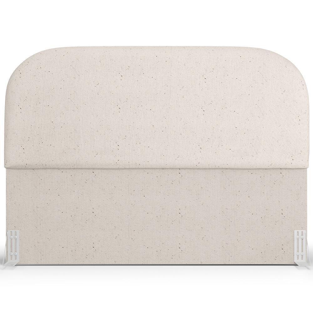 Cabeceira Cama Box King 195cm Lanna Com Puff Recamier Doha W01 Linho Cru - Lyam Decor - 6