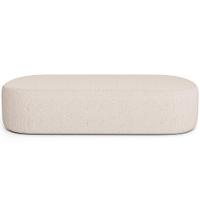 Cabeceira Cama Box King 195cm Lanna Com Puff Recamier Doha W01 Linho Cru - Lyam Decor - 8