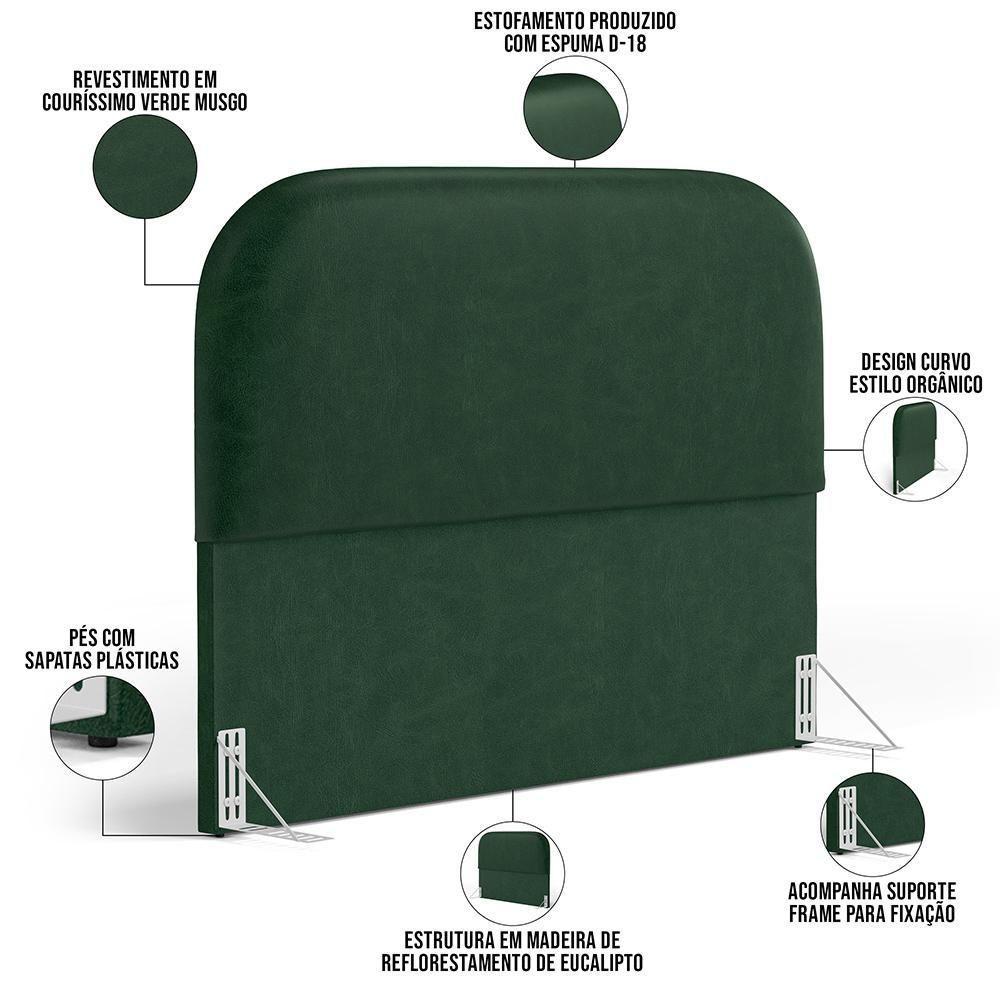 Cabeceira Cama Box King 195cm Orgânica Lanna W01 Couríssimo Verde - Lyam Decor - 4
