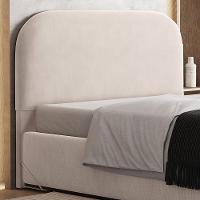 Cabeceira Cama Box King 195cm Orgânica Lanna W01 Suede Bege - Lyam Decor - 6