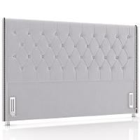 Cabeceira Cama Box Casal 140cm Estofada Frizza P05 Veludo Cinza - Lyam Decor - 1