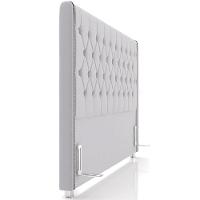 Cabeceira Cama Box Casal 140cm Estofada Frizza P05 Veludo Cinza - Lyam Decor - 2