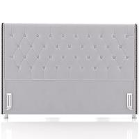 Cabeceira Cama Box Casal 140cm Estofada Frizza P05 Veludo Cinza - Lyam Decor - 5