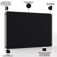 Cabeceira Cama Box King 195cm Estofada Goya P05 Veludo Preto - Lyam Decor