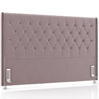 Cabeceira Cama Box Queen 160cm Estofada Frizza P05 Veludo Rosê - Lyam Decor - 1