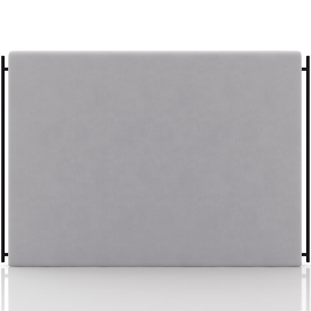 Cabeceira Cama Box King 195cm Estofada Goya P05 Veludo Cinza - 5