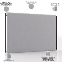 Cabeceira Cama Box King 195cm Estofada Goya P05 Veludo Cinza