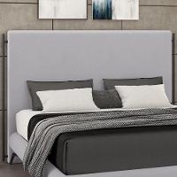 Cabeceira Cama Box King 195cm Estofada Goya P05 Veludo Cinza - 6