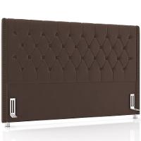 Cabeceira Cama Box Casal 140cm Estofada Frizza P05 Veludo Marrom - Lyam Decor - 1