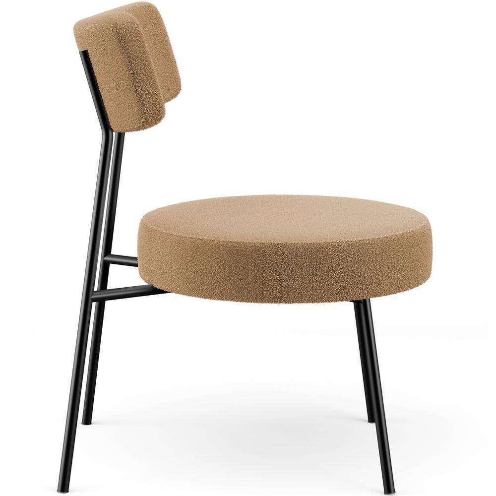 Kit 02 Poltronas Decorativas Para Sala De Estar Base Fixa Londres L02 Bouclê Mostarda - Lyam - 2