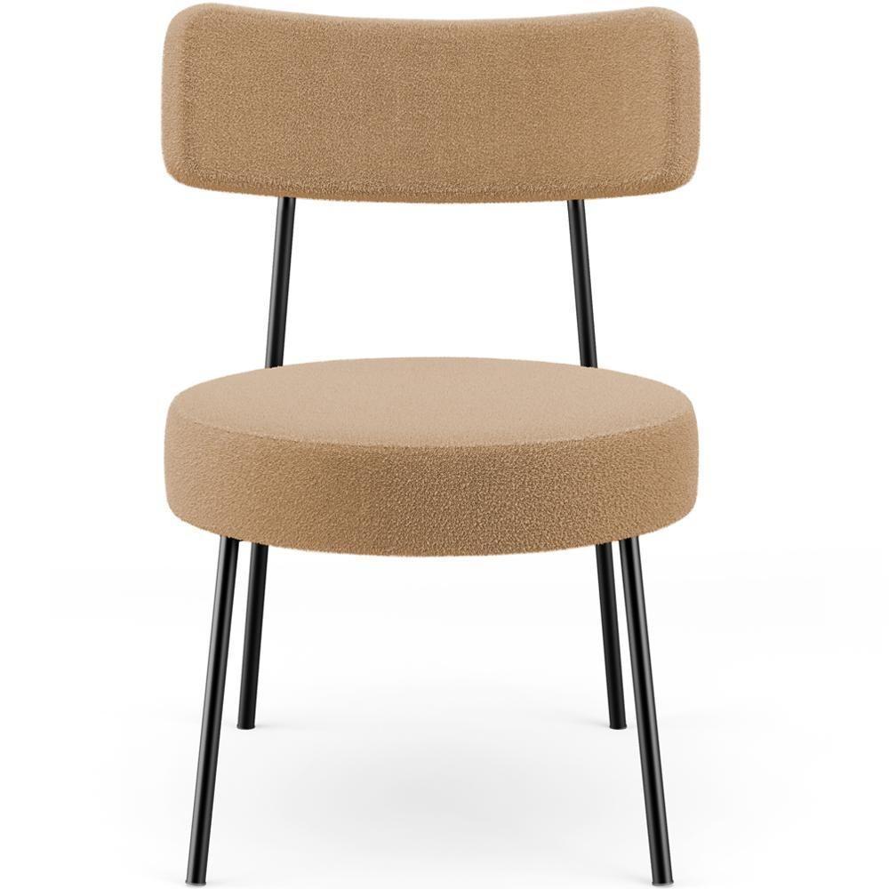 Kit 02 Poltronas Decorativas Para Sala De Estar Base Fixa Londres L02 Bouclê Mostarda - Lyam - 3