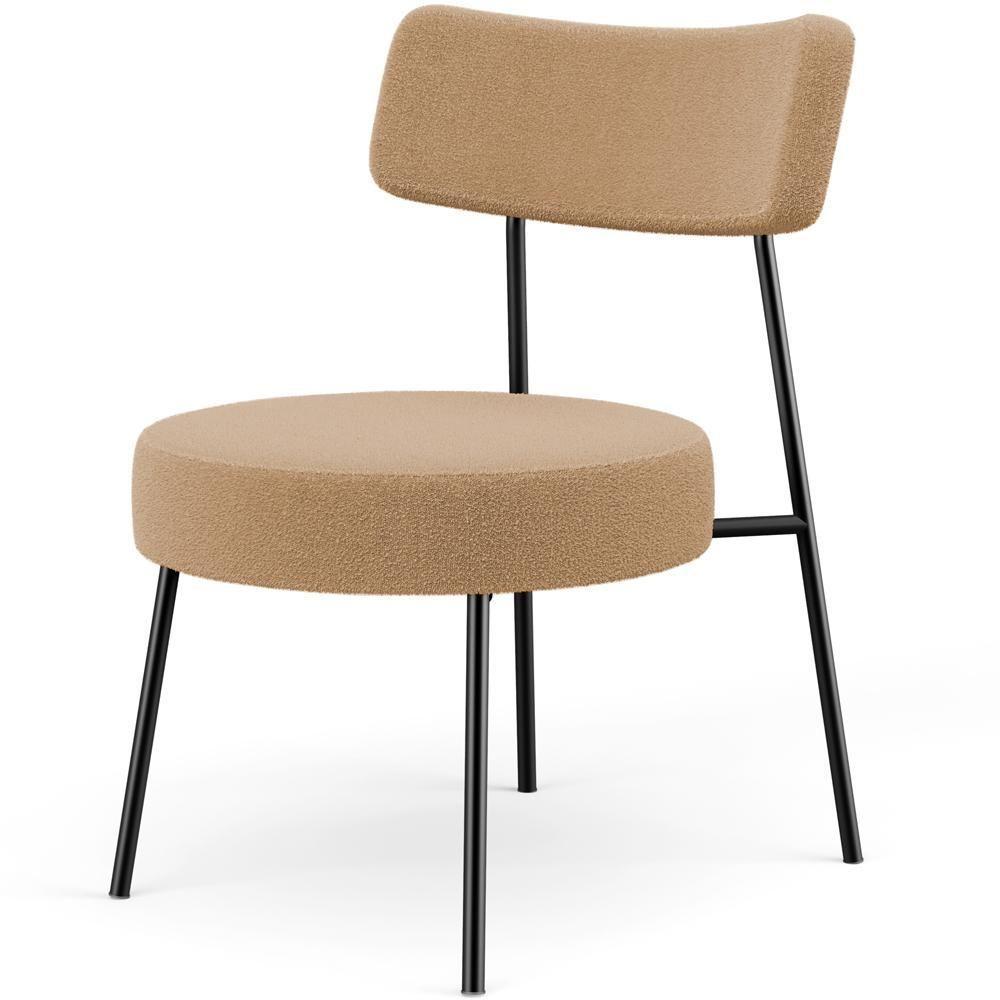 Kit 02 Poltronas Decorativas Para Sala De Estar Base Fixa Londres L02 Bouclê Mostarda - Lyam - 6