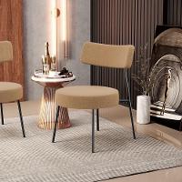 Kit 02 Poltronas Decorativas Para Sala De Estar Base Fixa Londres L02 Bouclê Mostarda - Lyam - 7