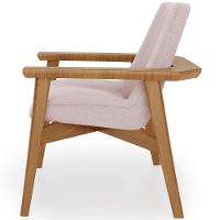 Kit 02 Poltronas Decorativa Para Sala De Estar Living Base Madeira Becker L02 Bouclê Rosê - Lyam Decor - 2