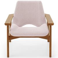 Kit 02 Poltronas Decorativa Para Sala De Estar Living Base Madeira Becker L02 Bouclê Rosê - Lyam Decor - 5