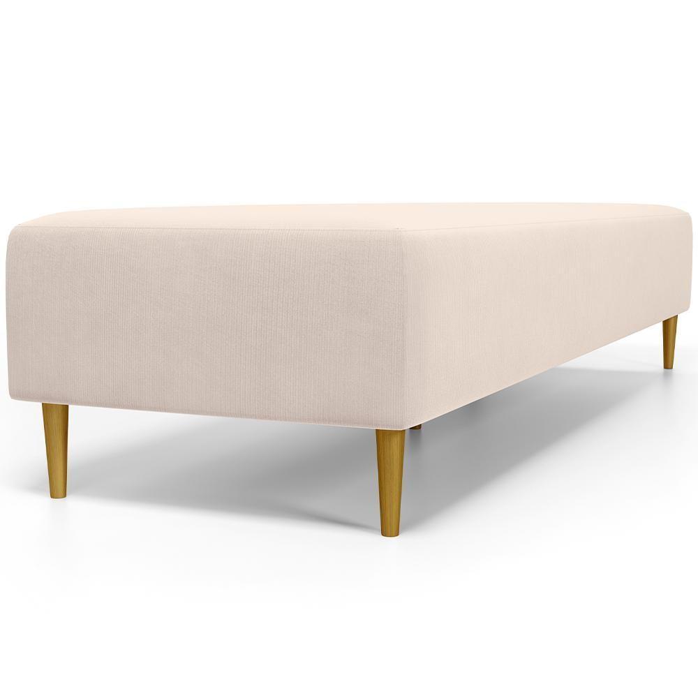 Kit 02 Puffs Decorativo Sala De Estar Bali W01 Pés Palito 210x60cm Suede Bege - Lyam Decor - 2