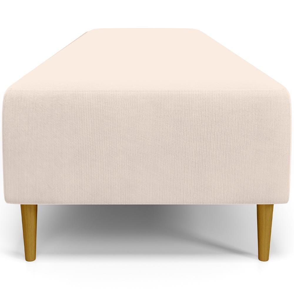 Kit 02 Puffs Decorativo Sala De Estar Bali W01 Pés Palito 210x60cm Suede Bege - Lyam Decor - 4