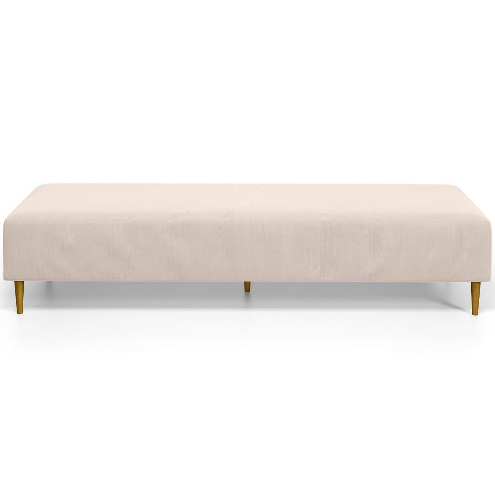 Kit 02 Puffs Decorativo Sala De Estar Bali W01 Pés Palito 210x60cm Suede Bege - Lyam Decor - 5