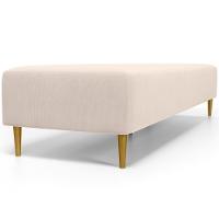 Kit 02 Puffs Decorativo Sala De Estar Bali W01 Pés Palito 210x60cm Suede Bege - Lyam Decor - 2