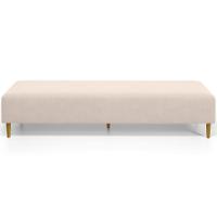 Kit 02 Puffs Decorativo Sala De Estar Bali W01 Pés Palito 210x60cm Suede Bege - Lyam Decor - 5