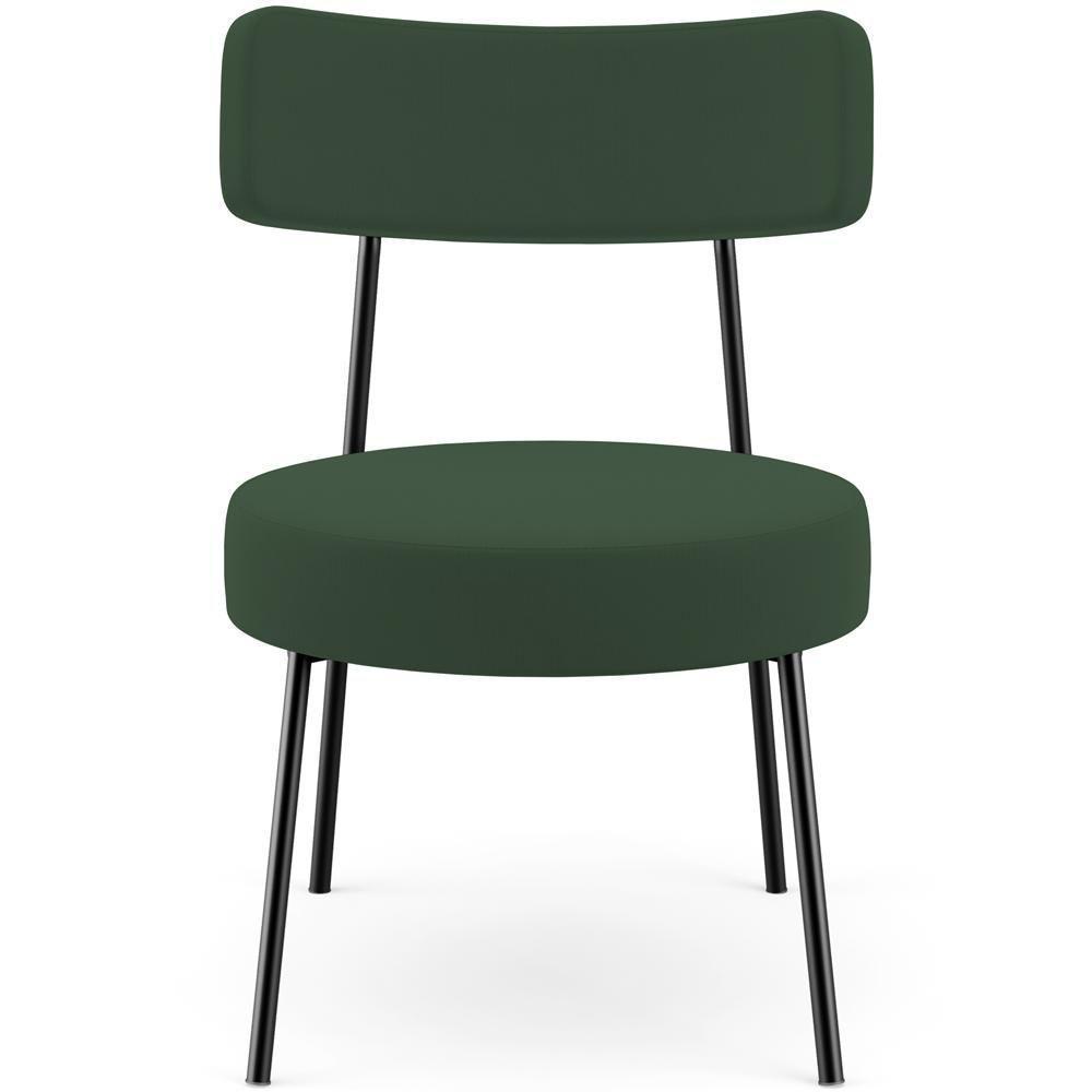 Kit 02 Poltronas Decorativas Para Sala De Estar Base Fixa Londres L02 Suede Verde Musgo - Lyam - 3