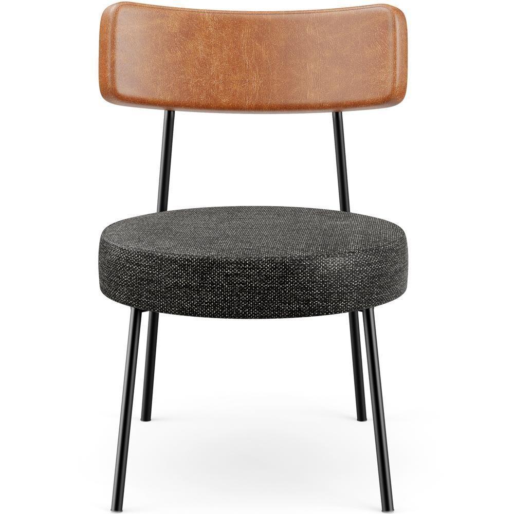 Kit 02 Poltronas Decorativas Sala De Estar Fixa Londres L02 Couríssimo Camel Linho Chumbo - Lyam - 5