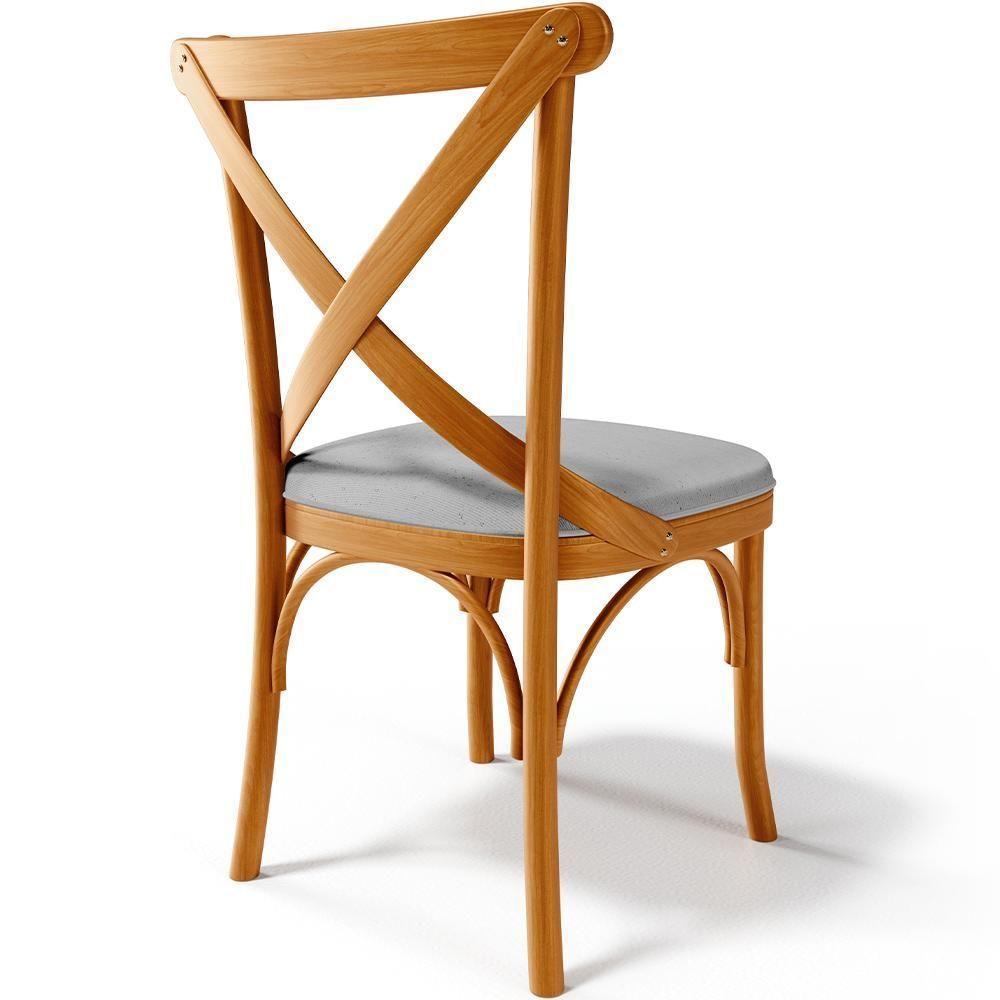 Kit 02 Cadeiras Para Sala De Jantar E Estar Living Estofada ávila L02 Linho Cinza - Lyam - 2