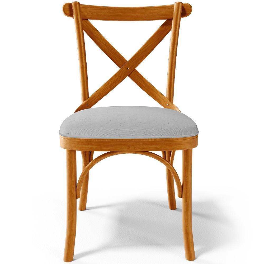 Kit 02 Cadeiras Para Sala De Jantar E Estar Living Estofada ávila L02 Linho Cinza - Lyam - 4